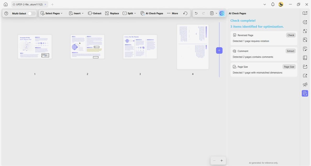ai organize pdf pages updf