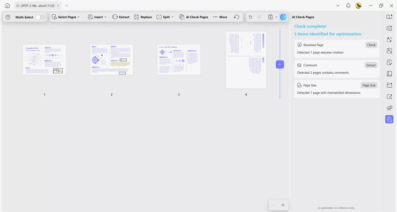 ai organize pdf pages updf