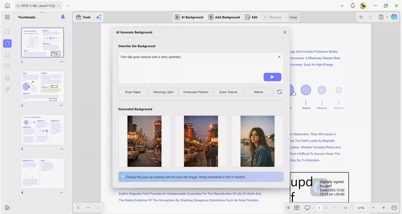 ai background updf pages