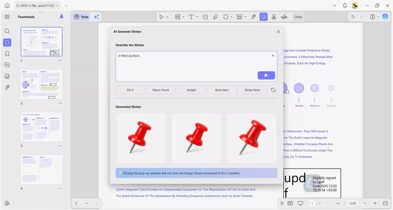 generate ai custom stickers updf
