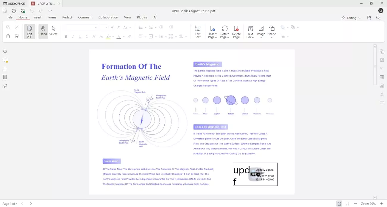 onlyoffice pdf editor basic controls