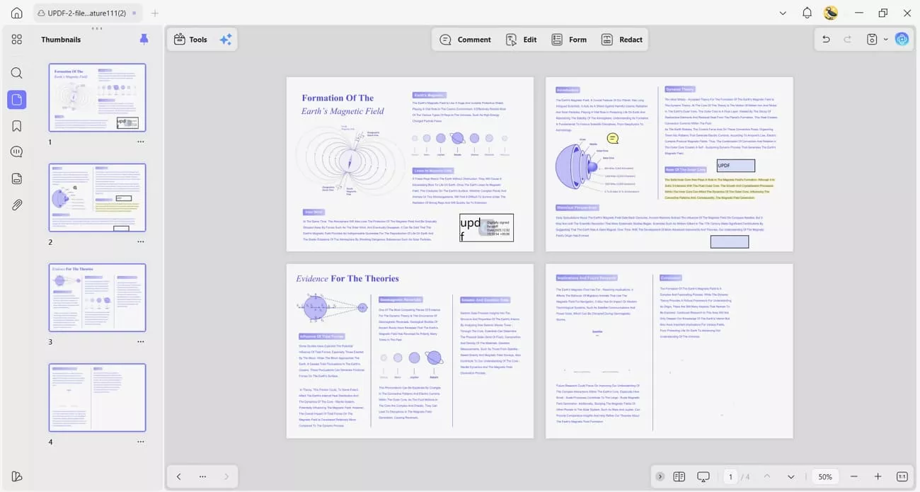 view pdf pages multiple modes updf