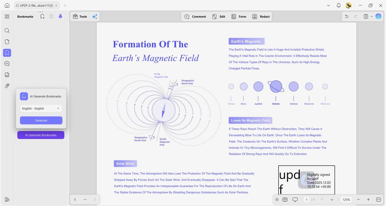create ai bookmarks updf ai