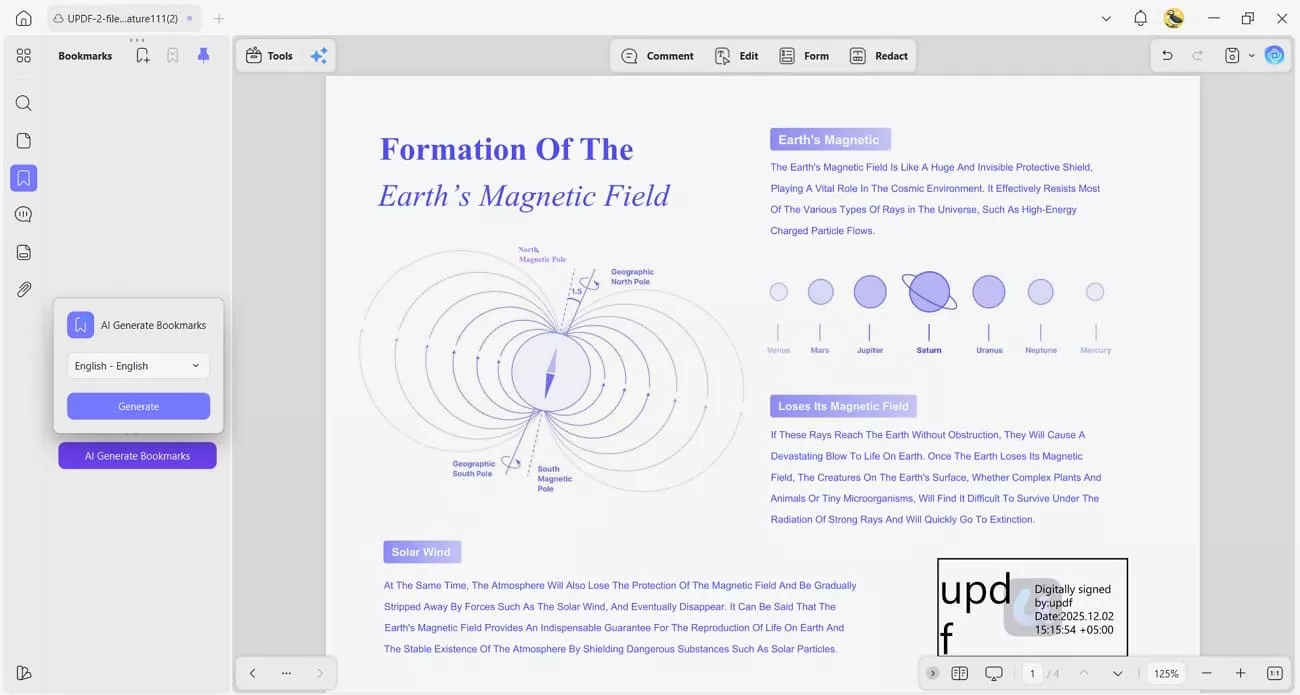 create ai bookmarks updf ai