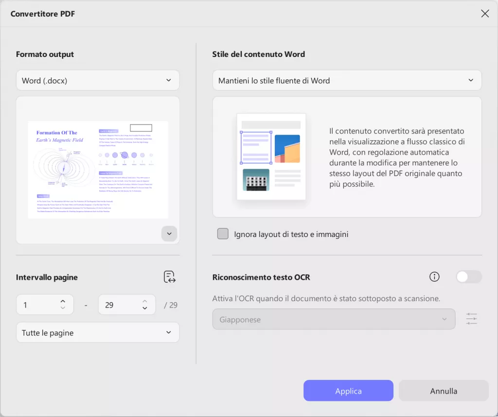 word conversion settings it 
