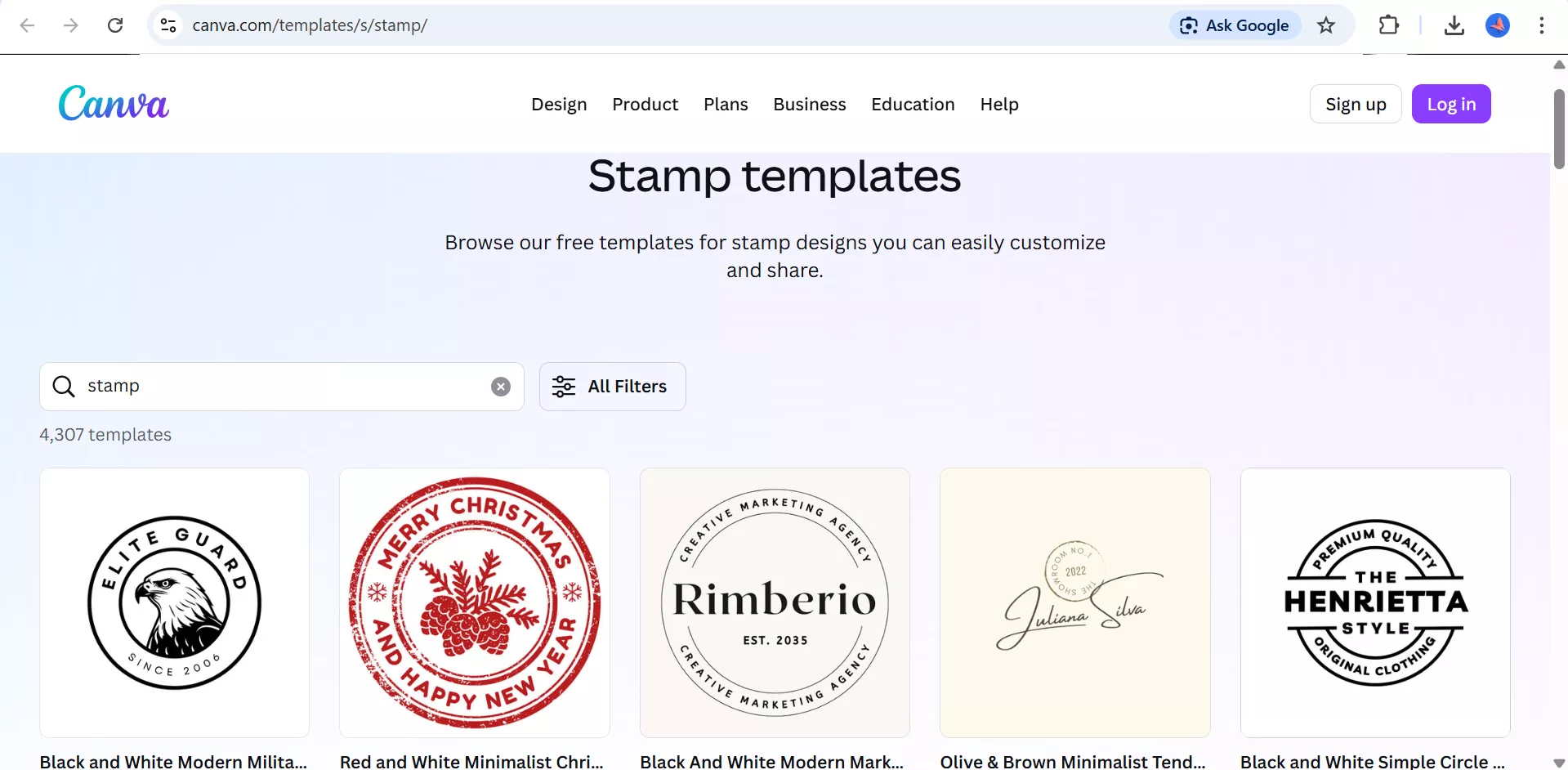 using canva for stamp creation