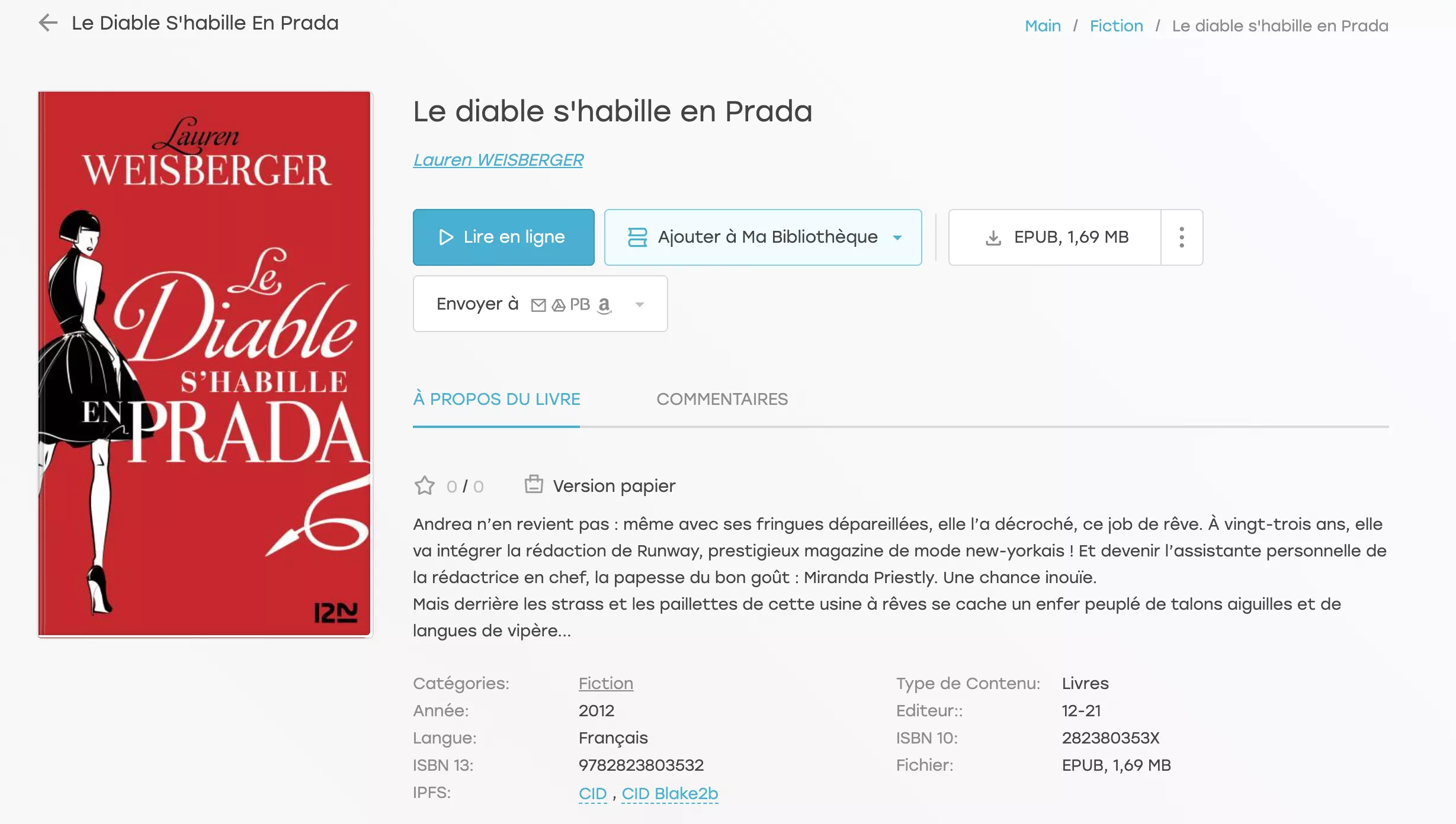 zlibrary Le diable s'habille en Prada