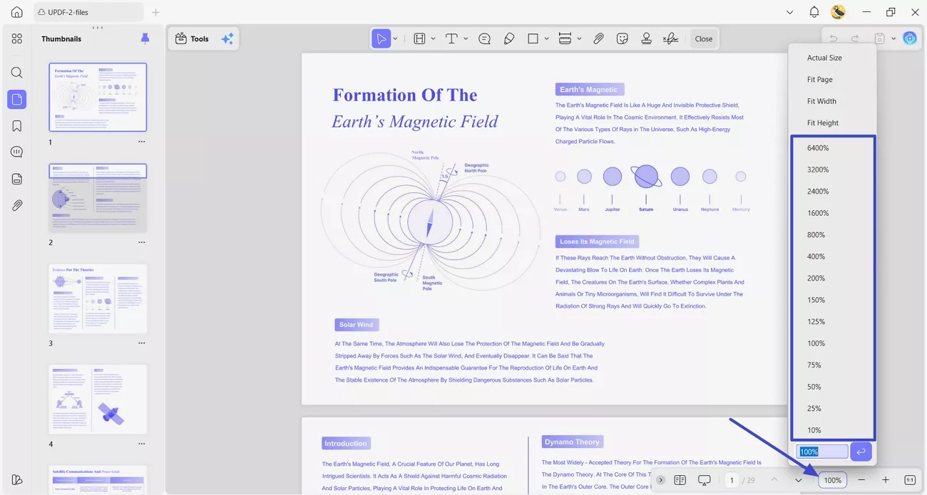 updf windows pdf zoom controls