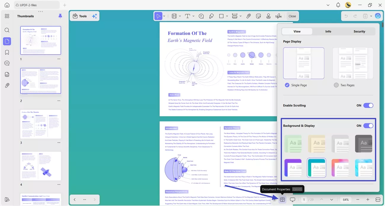 updf custom background color comfortable viewing