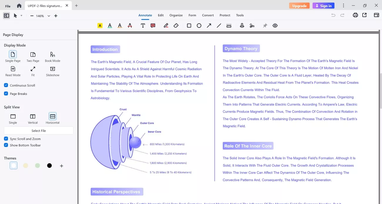 use pdf reader pro area zoom