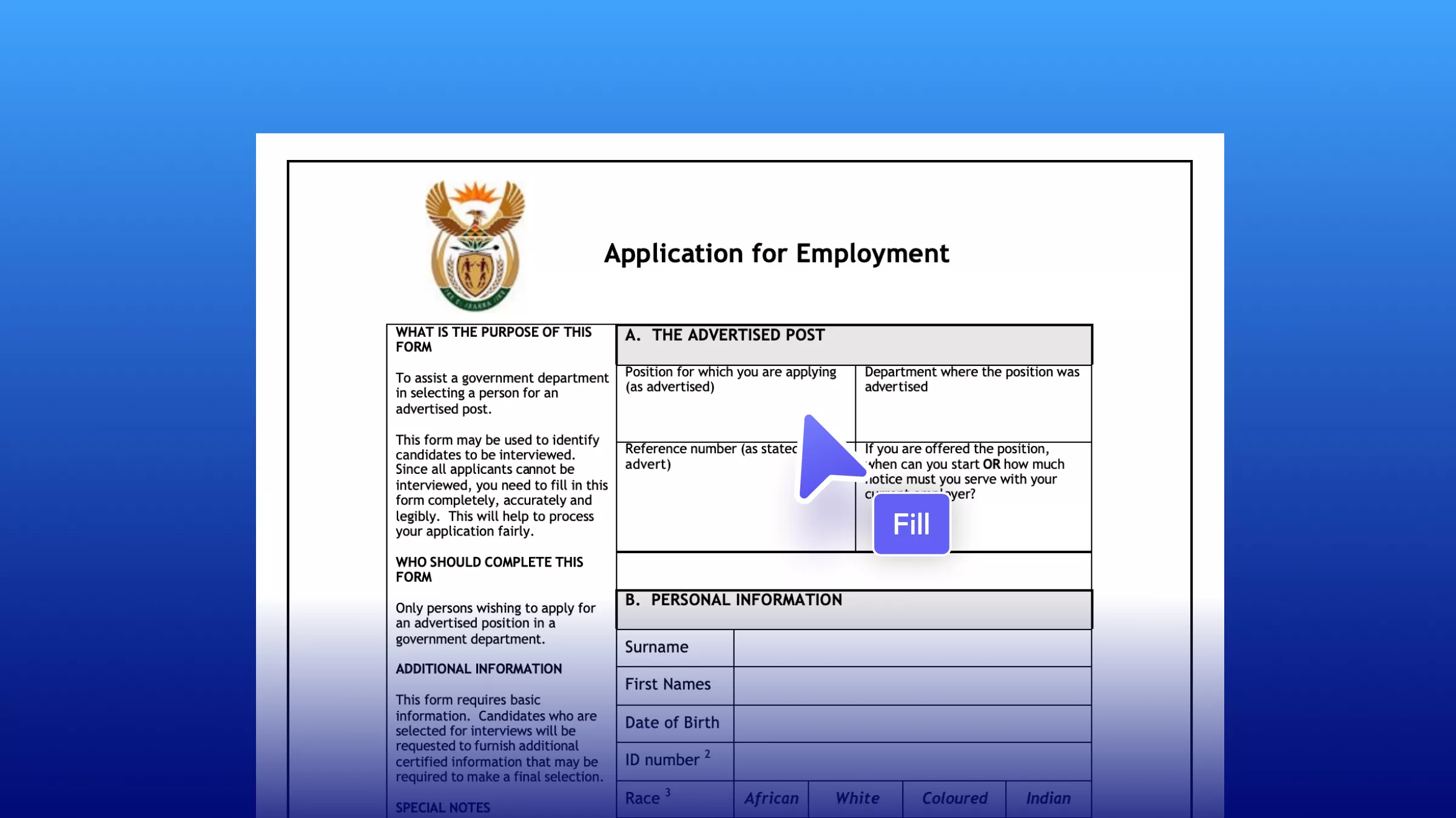 Filling Z83 Form: How South African Applicants Succeed