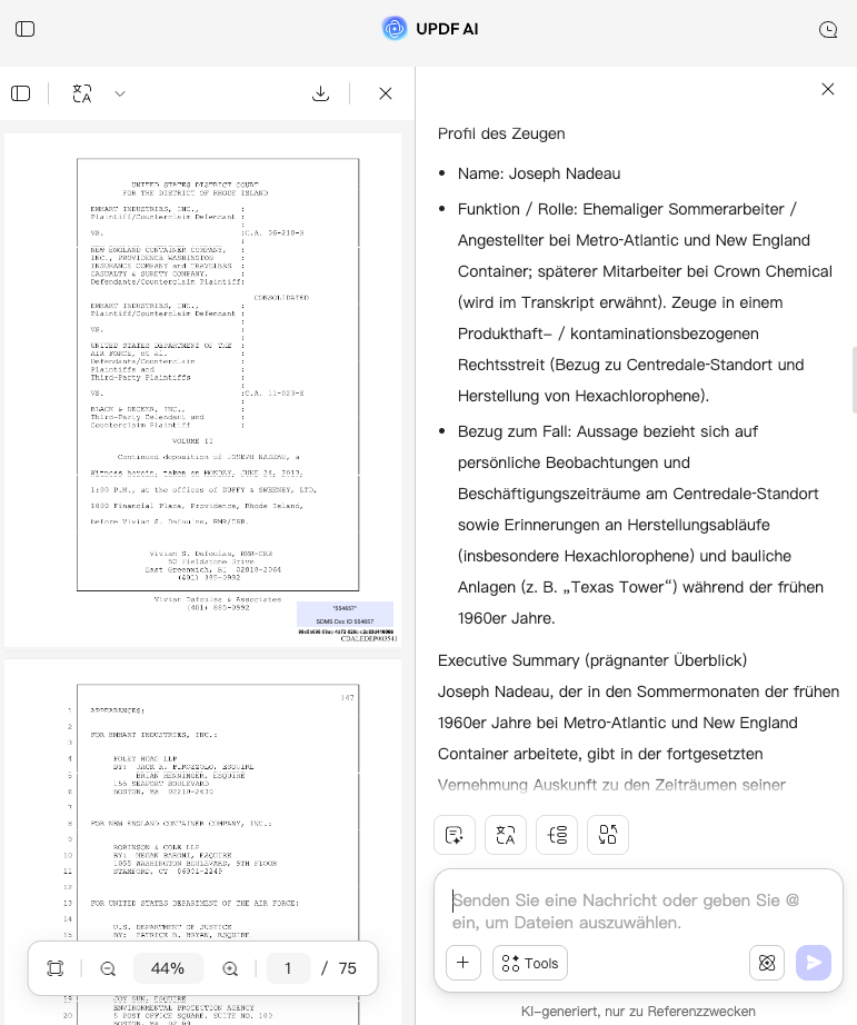KI Vernehmungszusammenfassung
