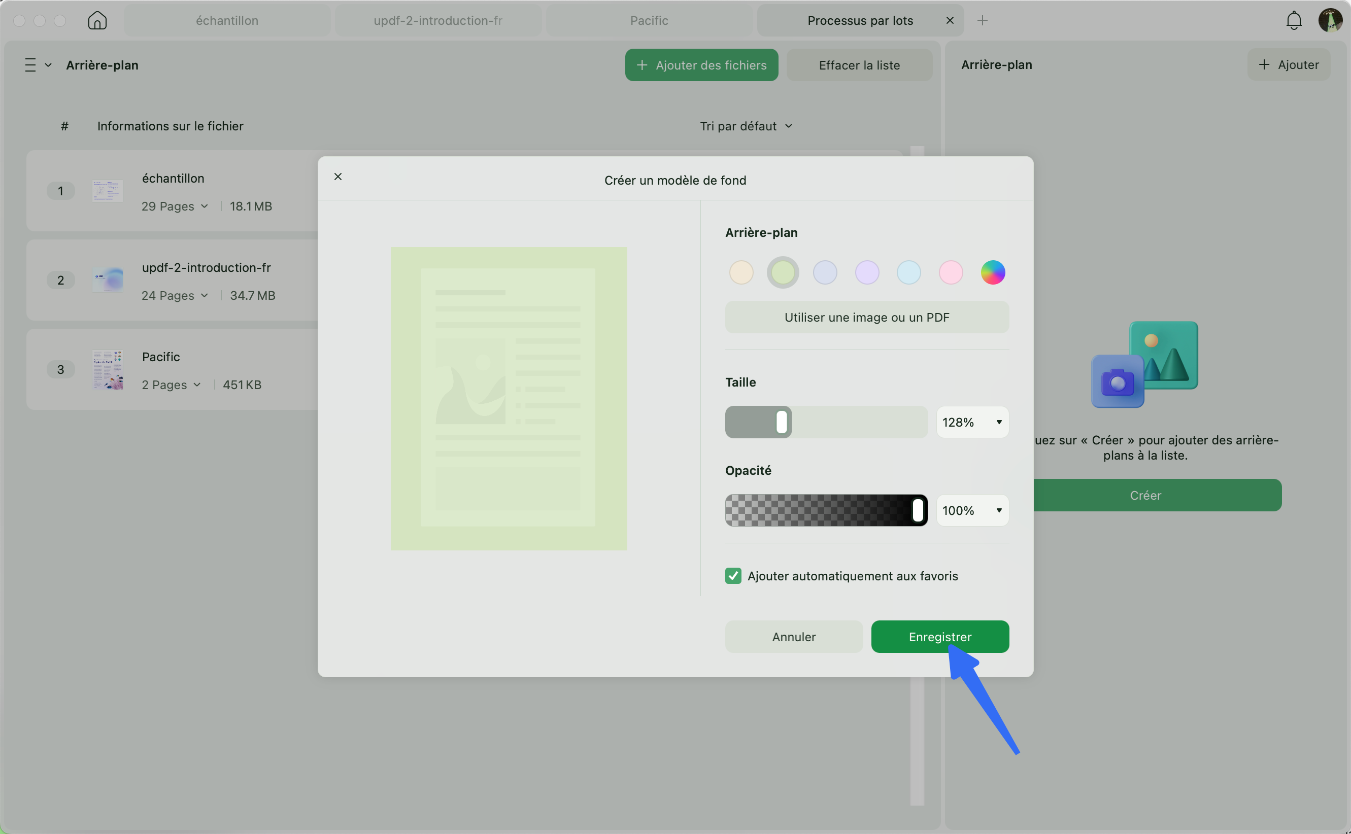 Choisissez un arrière-plan personnalisé pour les fichiers par lots dans UPDF pour Windows