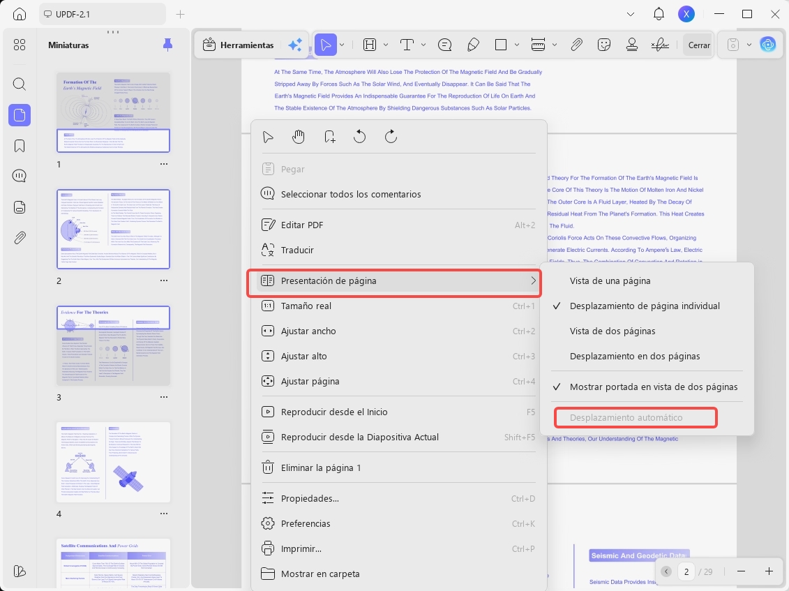 auto scroll pdf updf win
