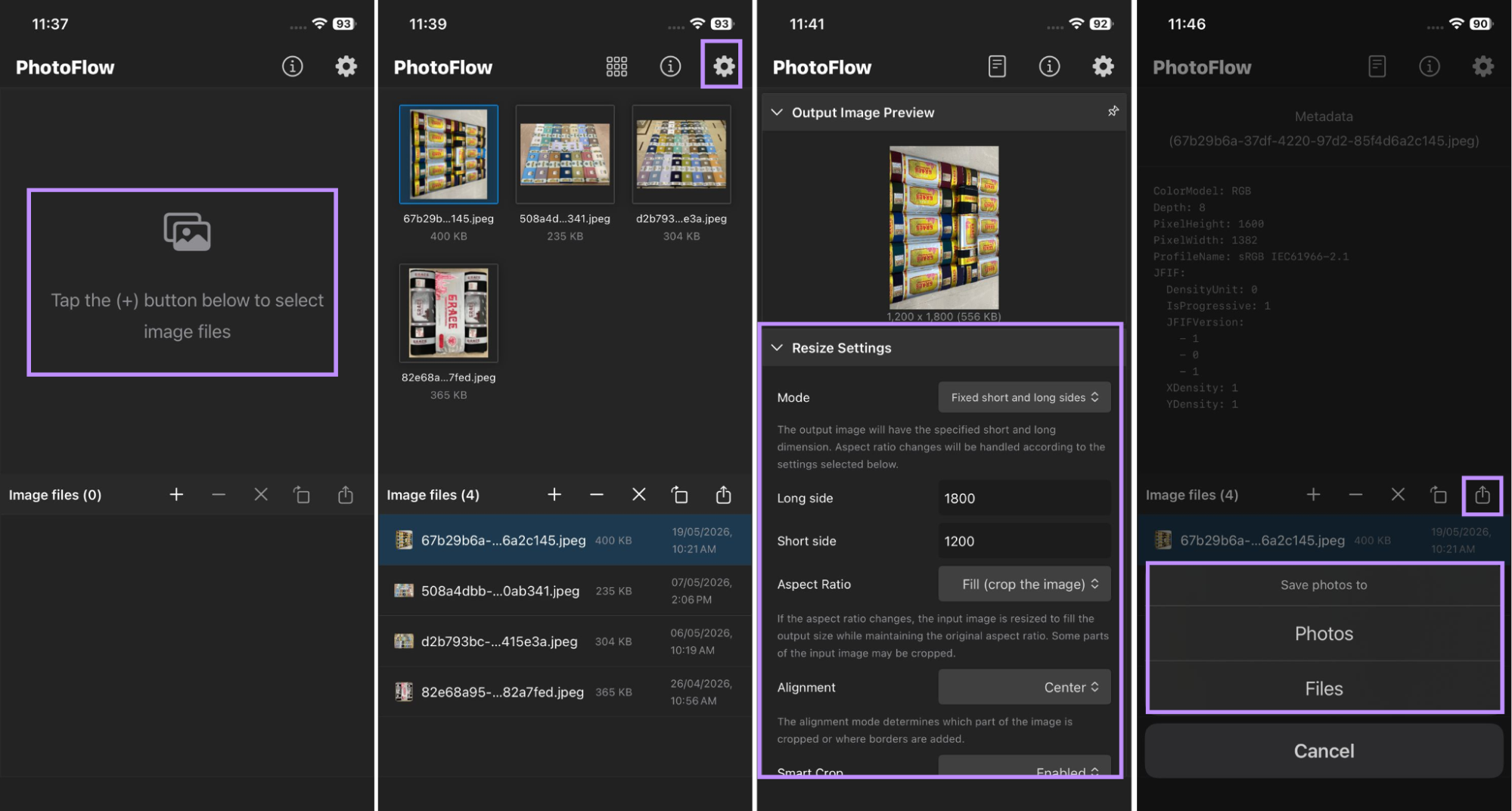 batch resize in photoflow