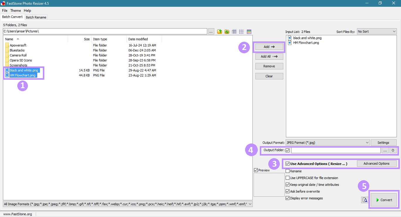 batch resize in faststone