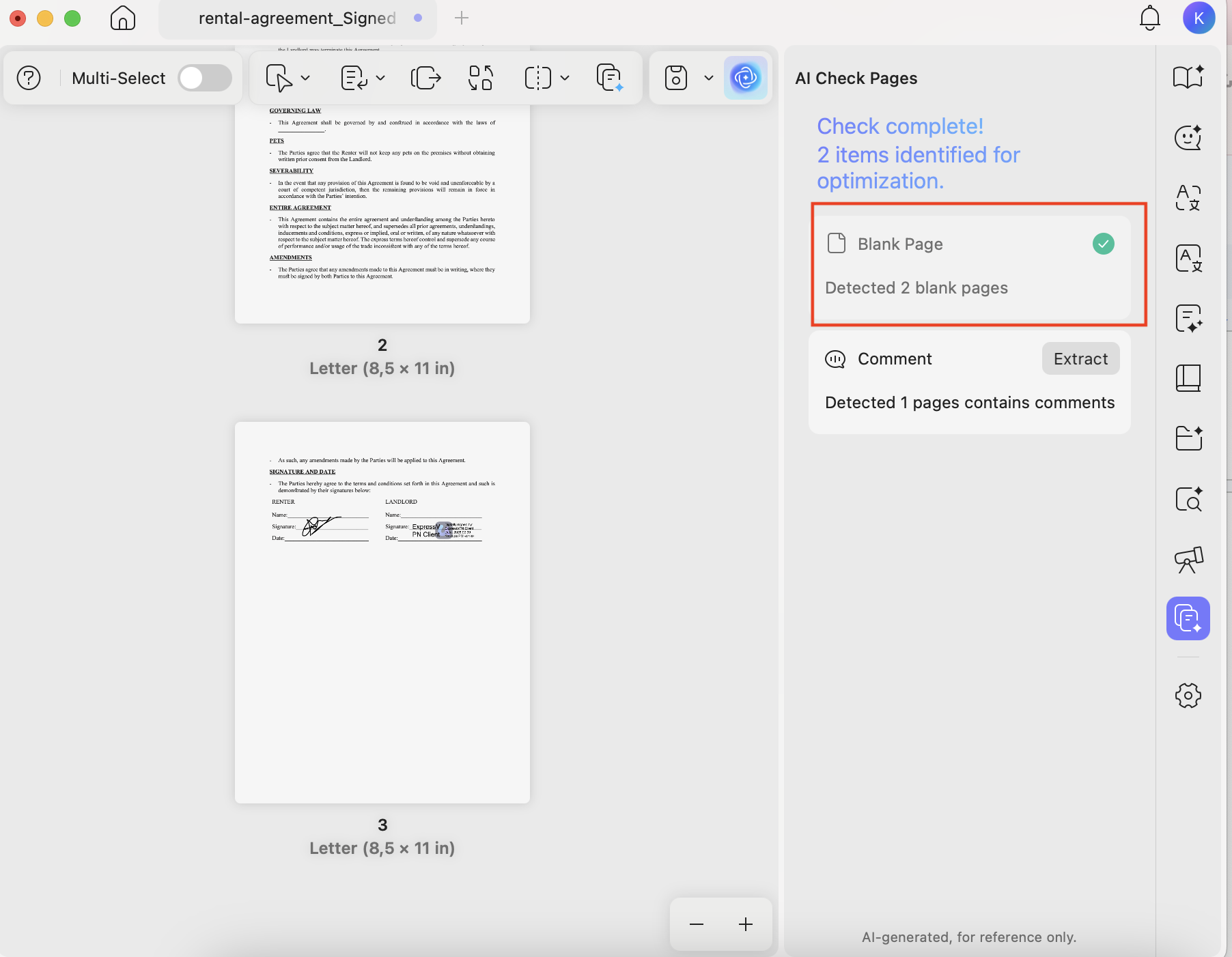 remove blank pages