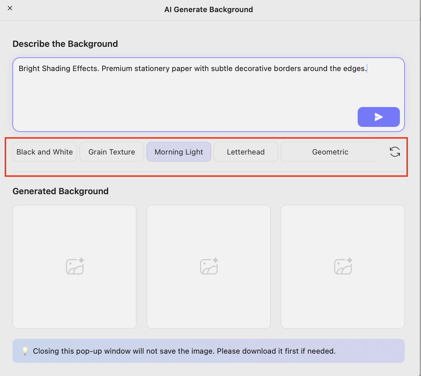 built in background prompts