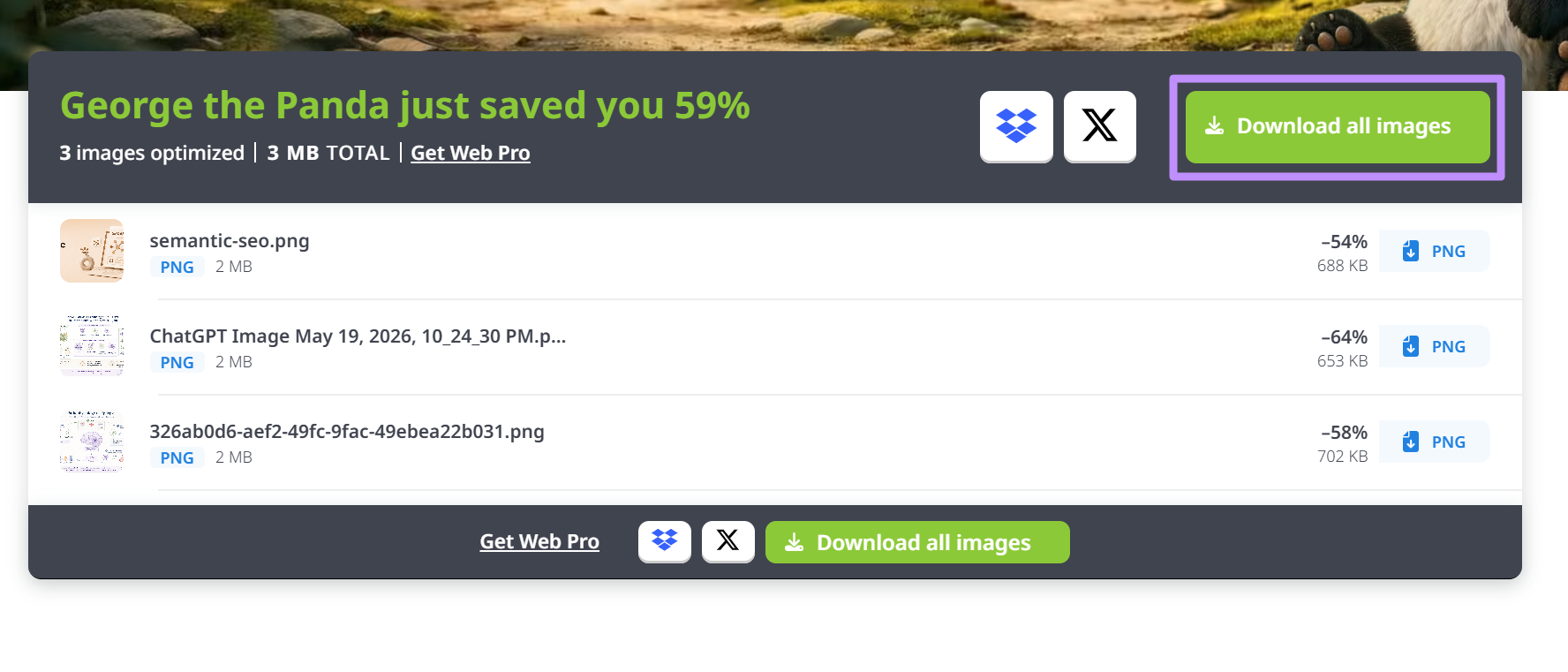 download images with reduced size