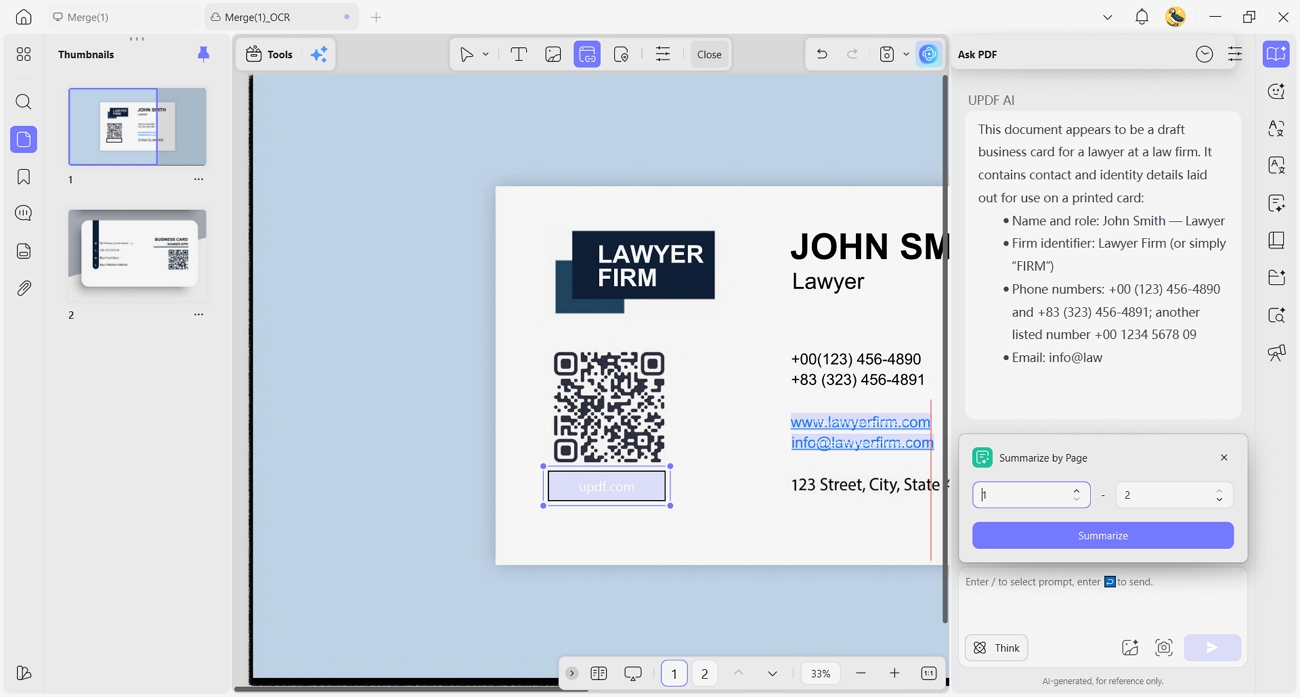generate ai summaries all cards