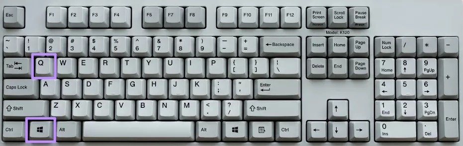 press windows and q keys