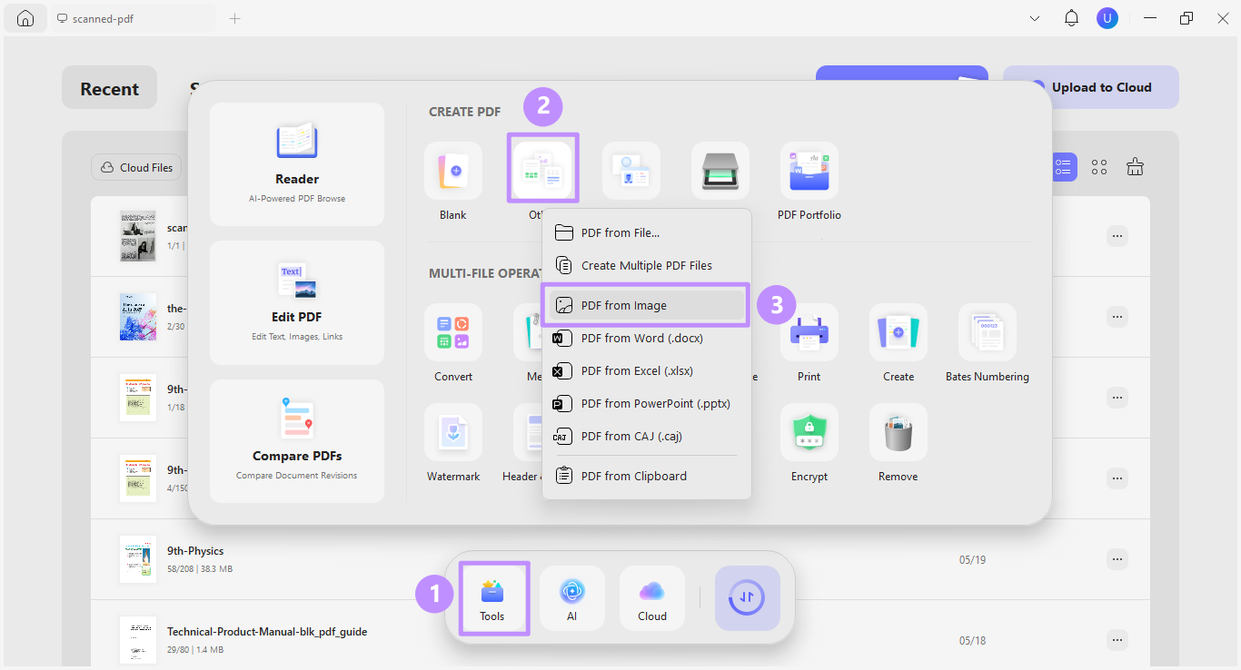 select pdf from image