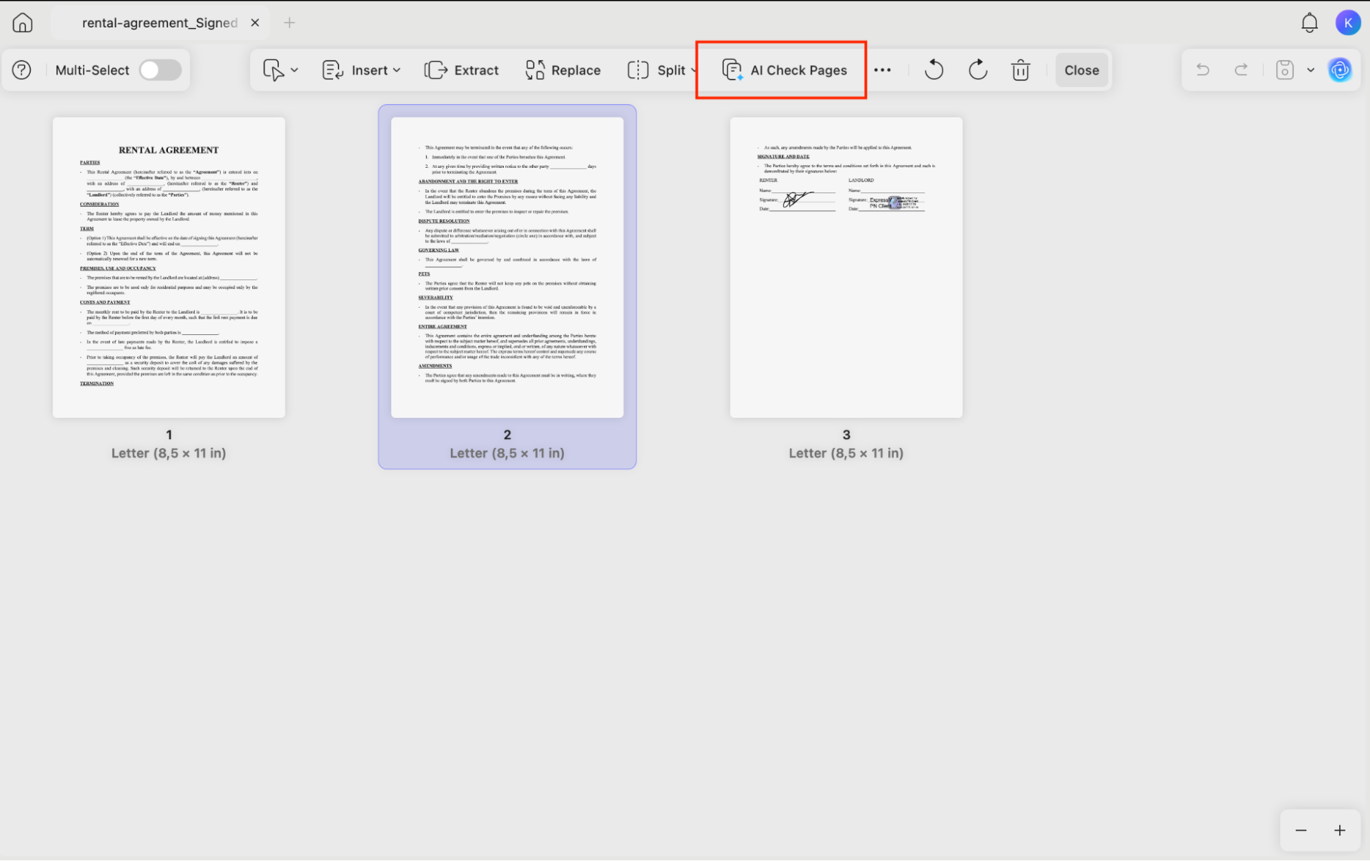 ai check pages