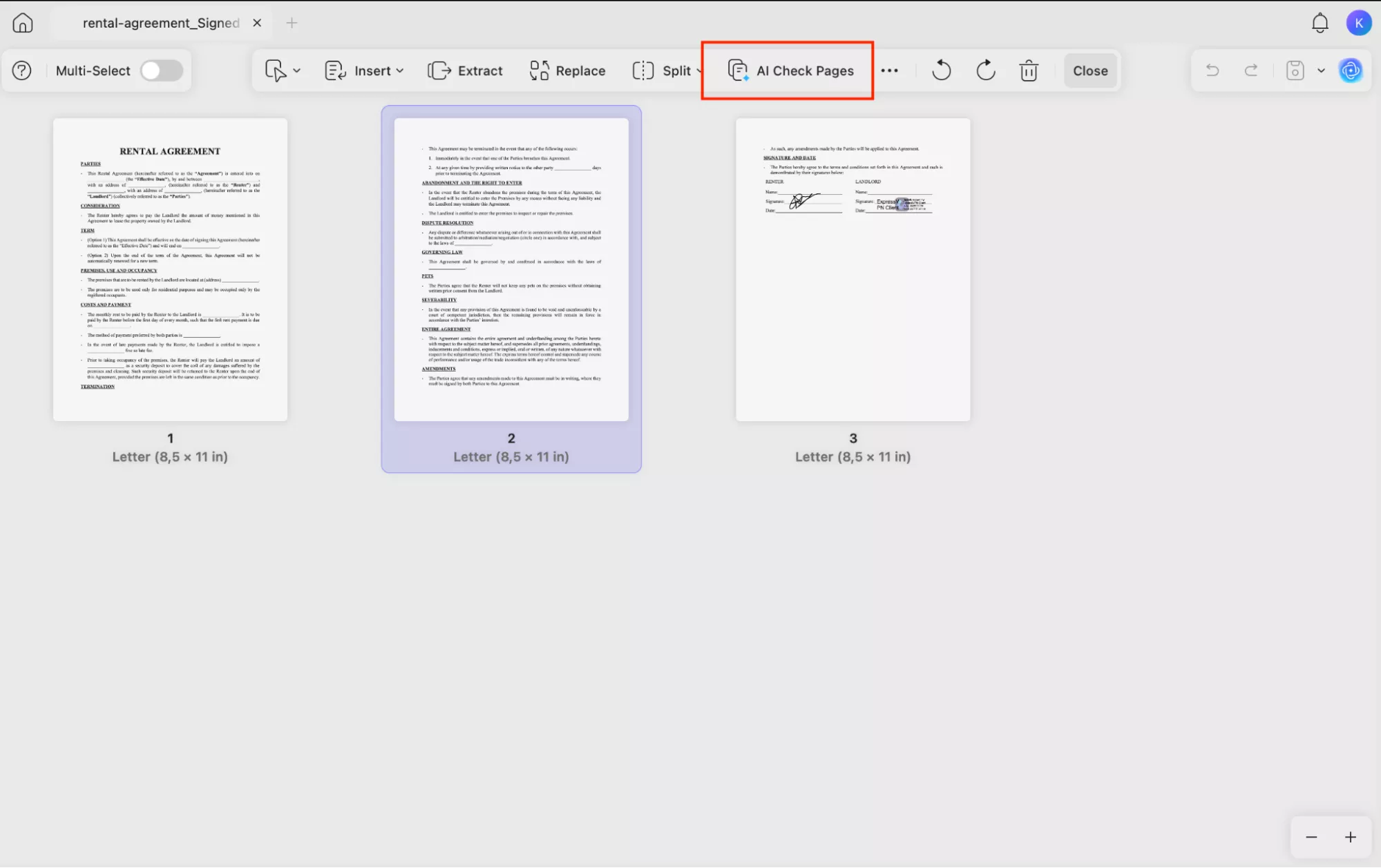 ai check pages