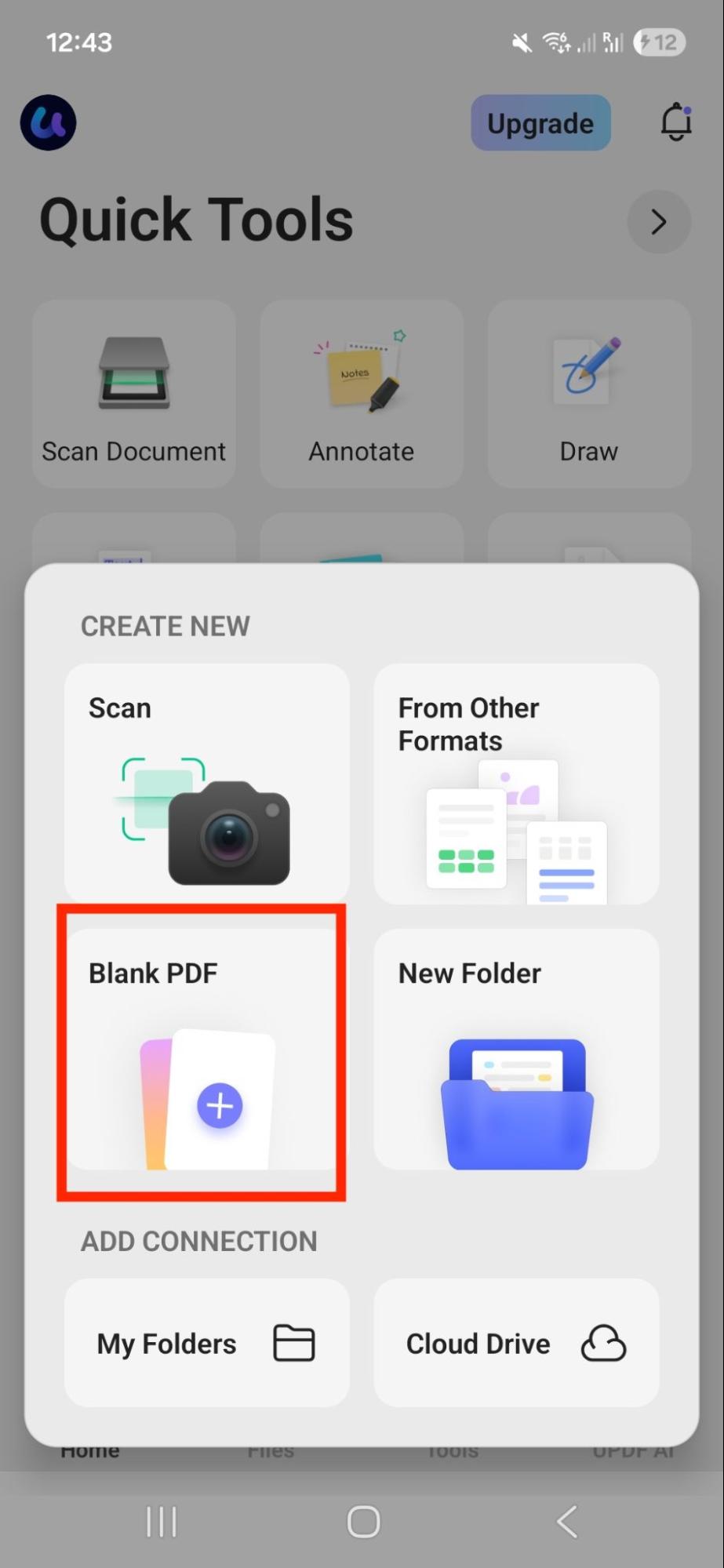choose blank pdf