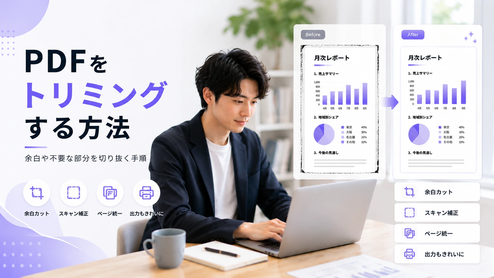 PDFをトリミングする方法｜余白や不要な部分を切り抜く手順
