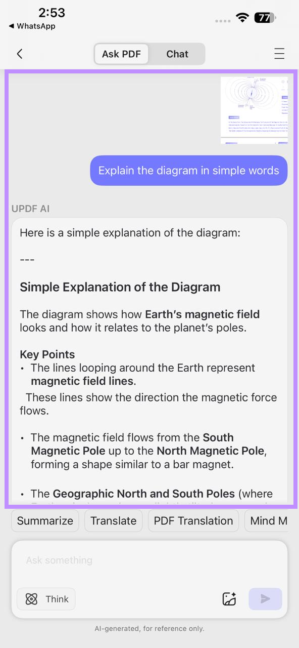 screenshot to ai in updf for ios