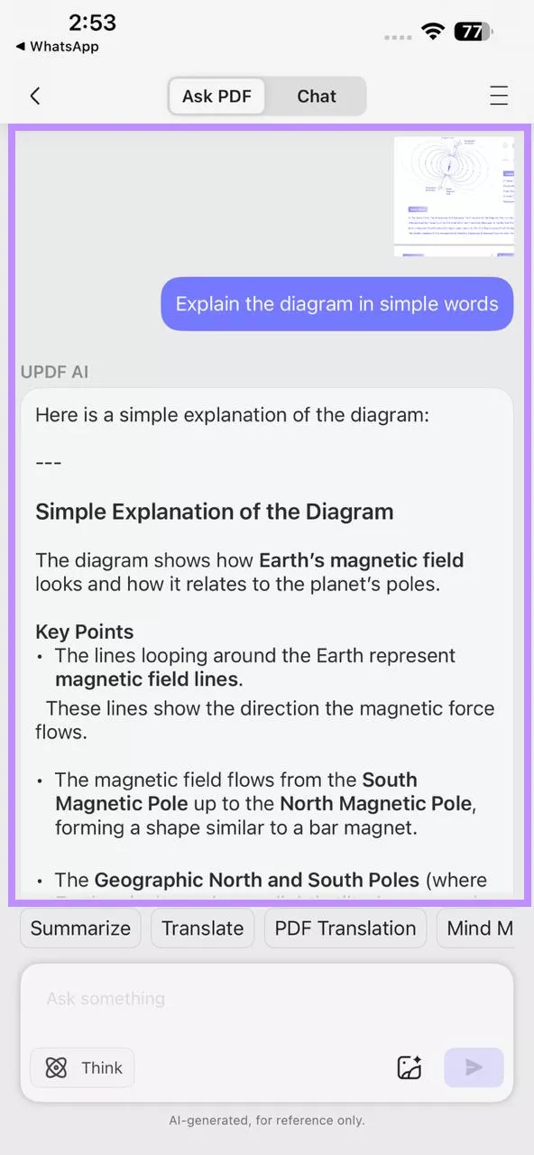 screenshot to ai in updf for ios