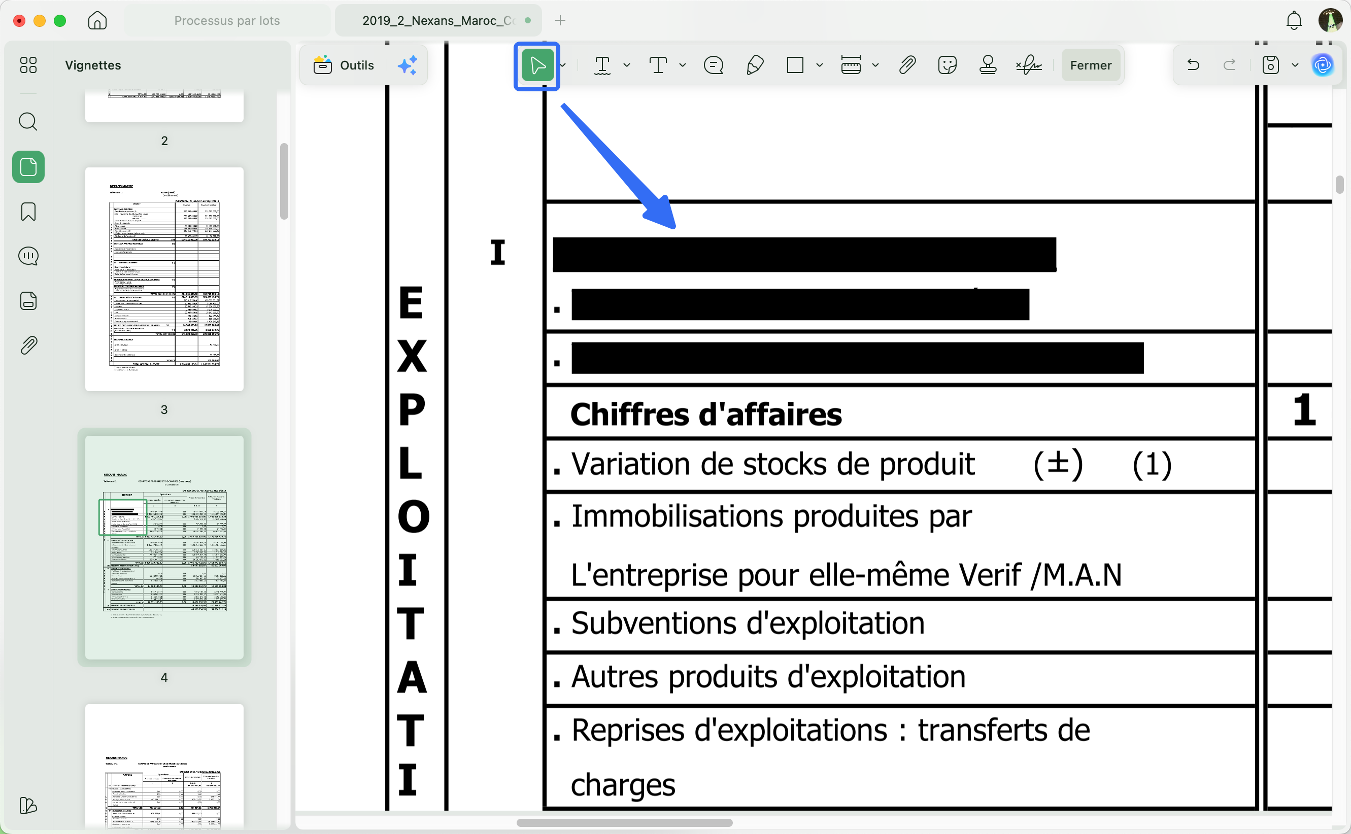 Sélectionner les annotations