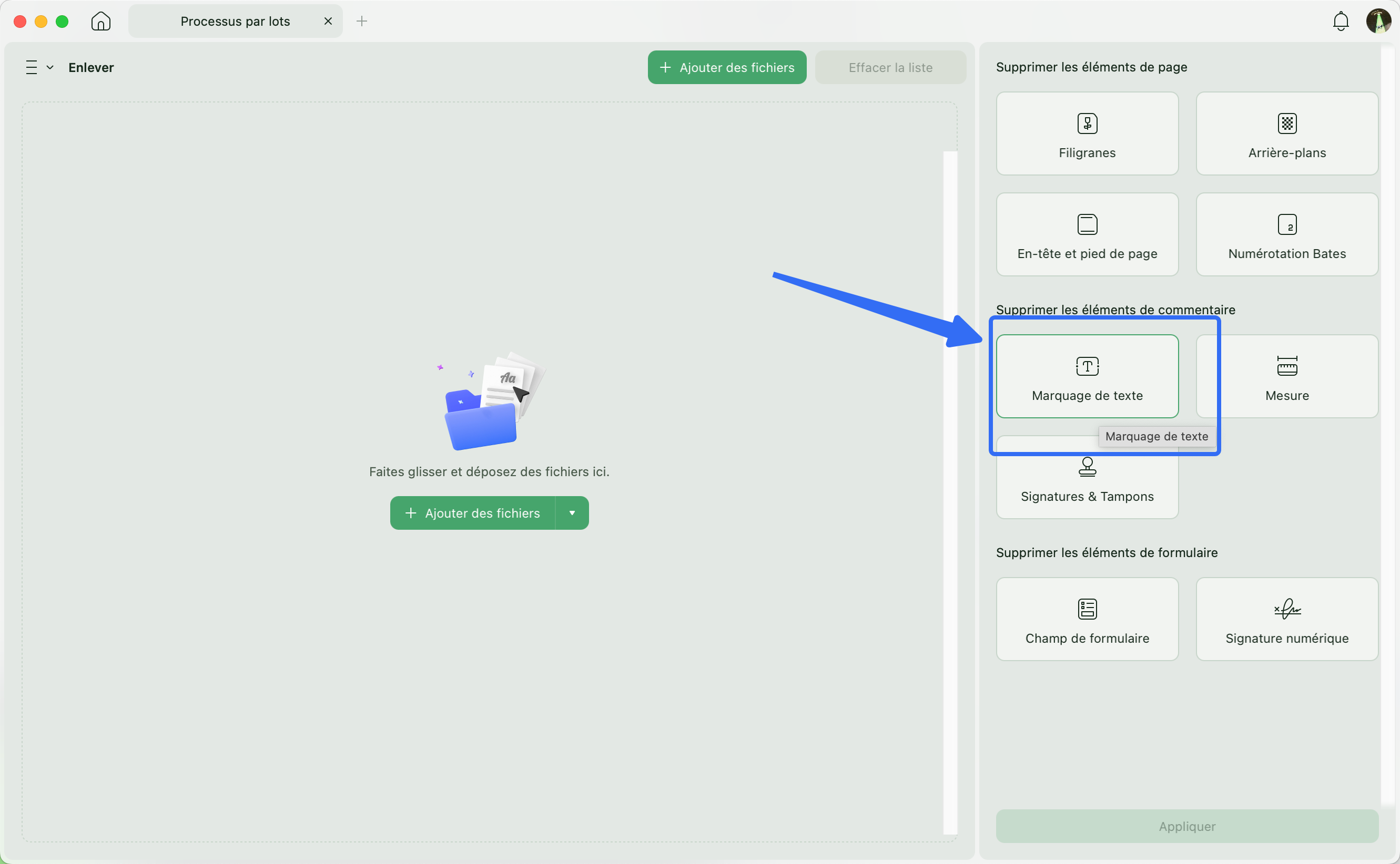 Sélectionner les annotations
