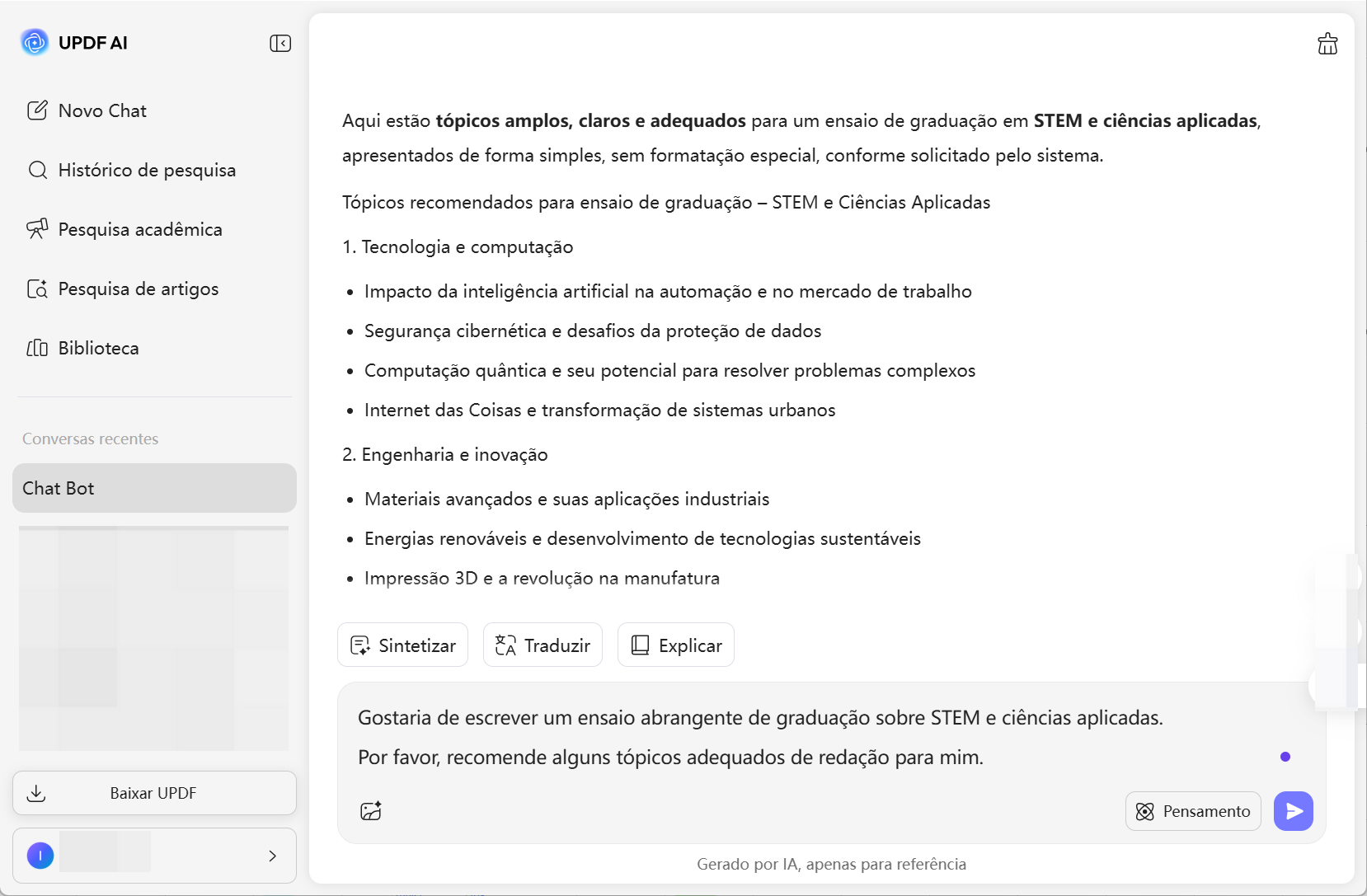 STEM e Ciências Aplicadas