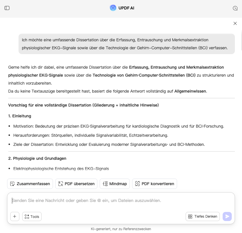 So verwenden Sie den UPDF AI Essay-Themen-Generator