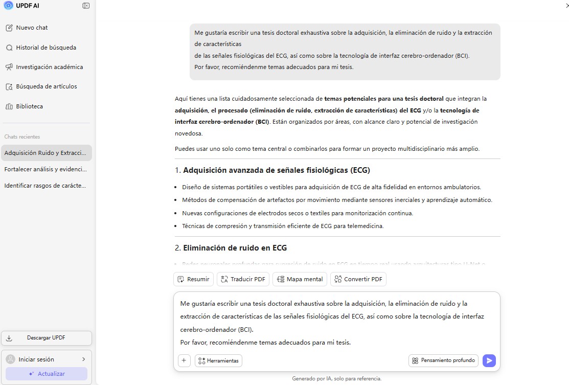 Cómo usar el generador de temas de ensayo UPDF AI