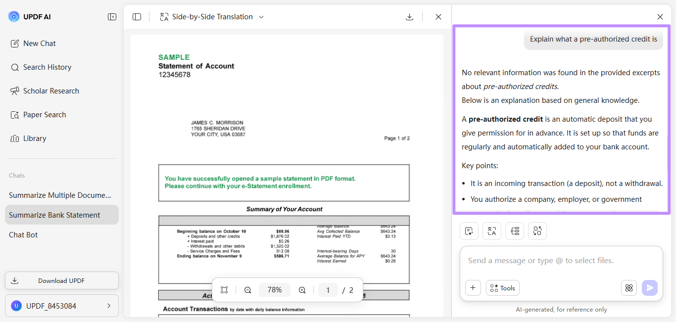 explain pdf in updf ai online