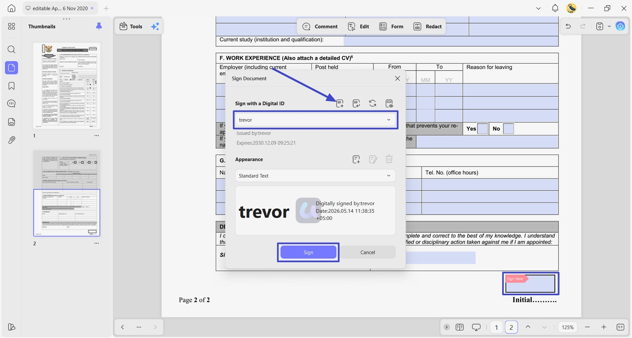 fill digital signature z83 pdf