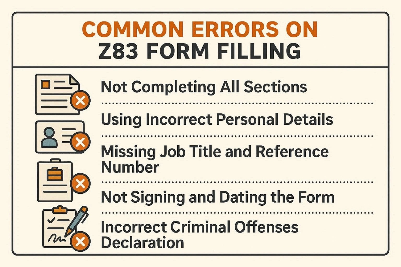 common mistake filling z83 form