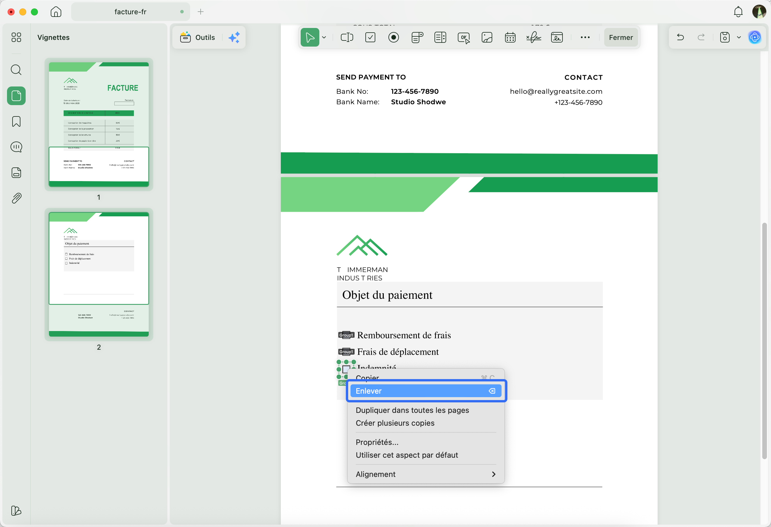 Supprimer des lignes d'un PDF – Étape 3