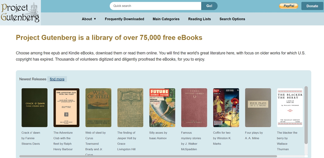 download academic books project gutenberg