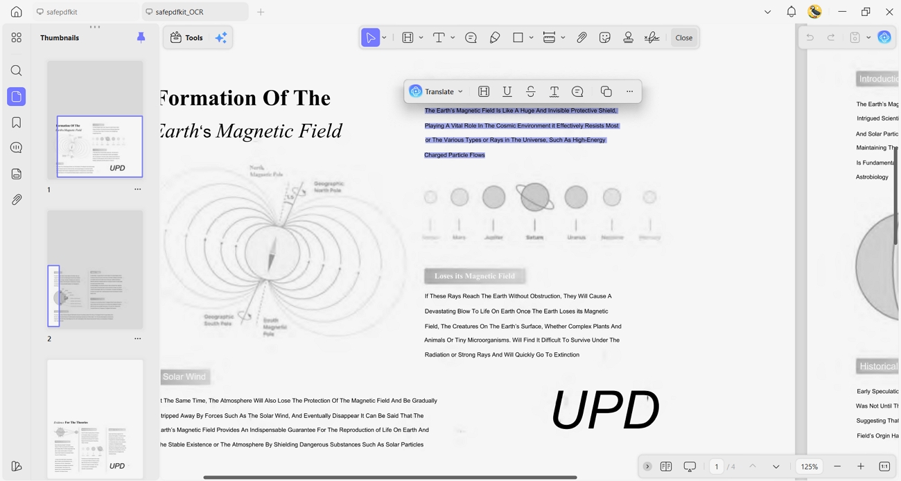 review after ocr pdf file