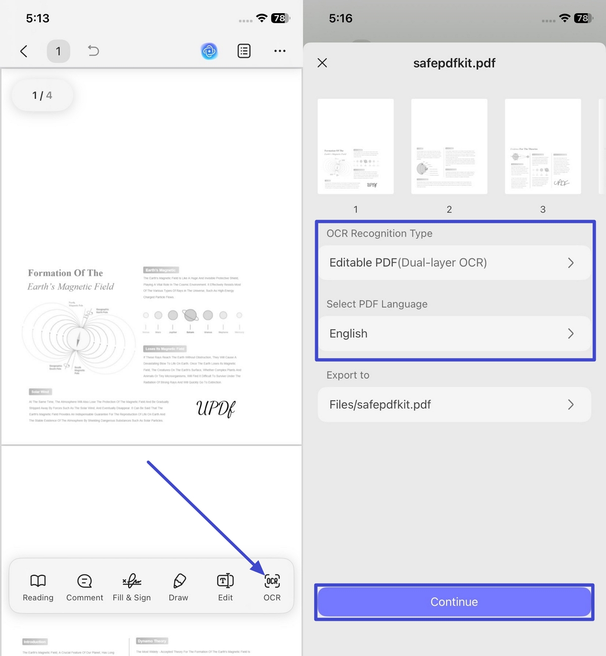 turn scanned document editable ocr