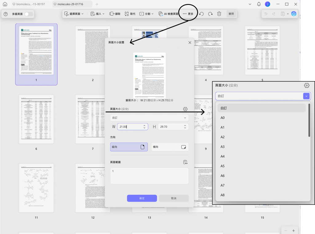 修改 PDF 尺寸