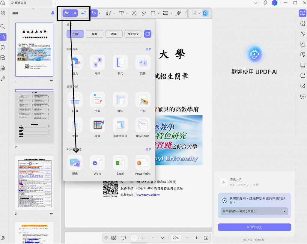 「轉換為」選項
