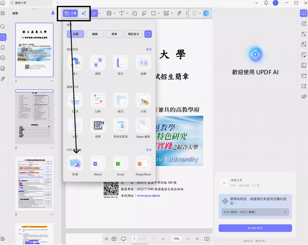 「轉換為」選項