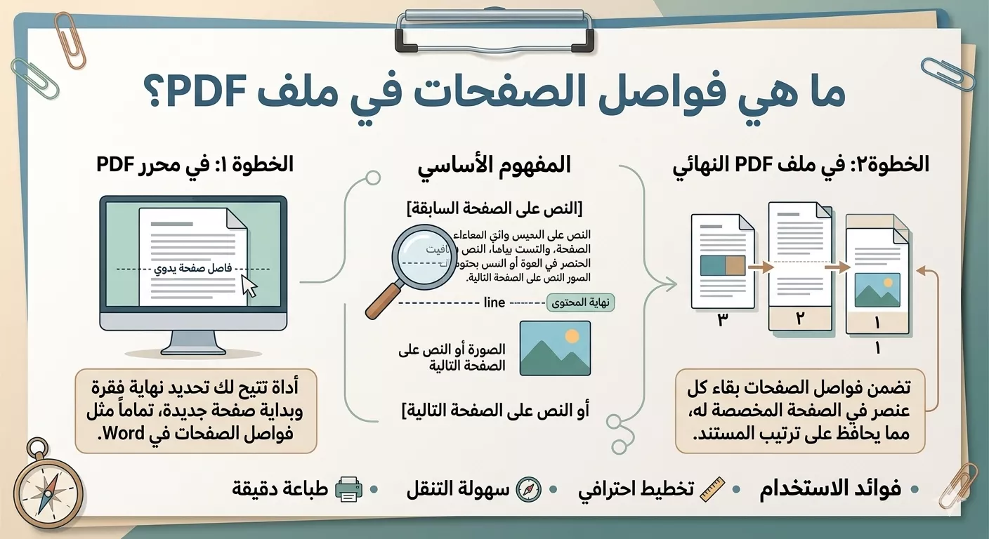 ما هو فاصل الصفحات في PDF