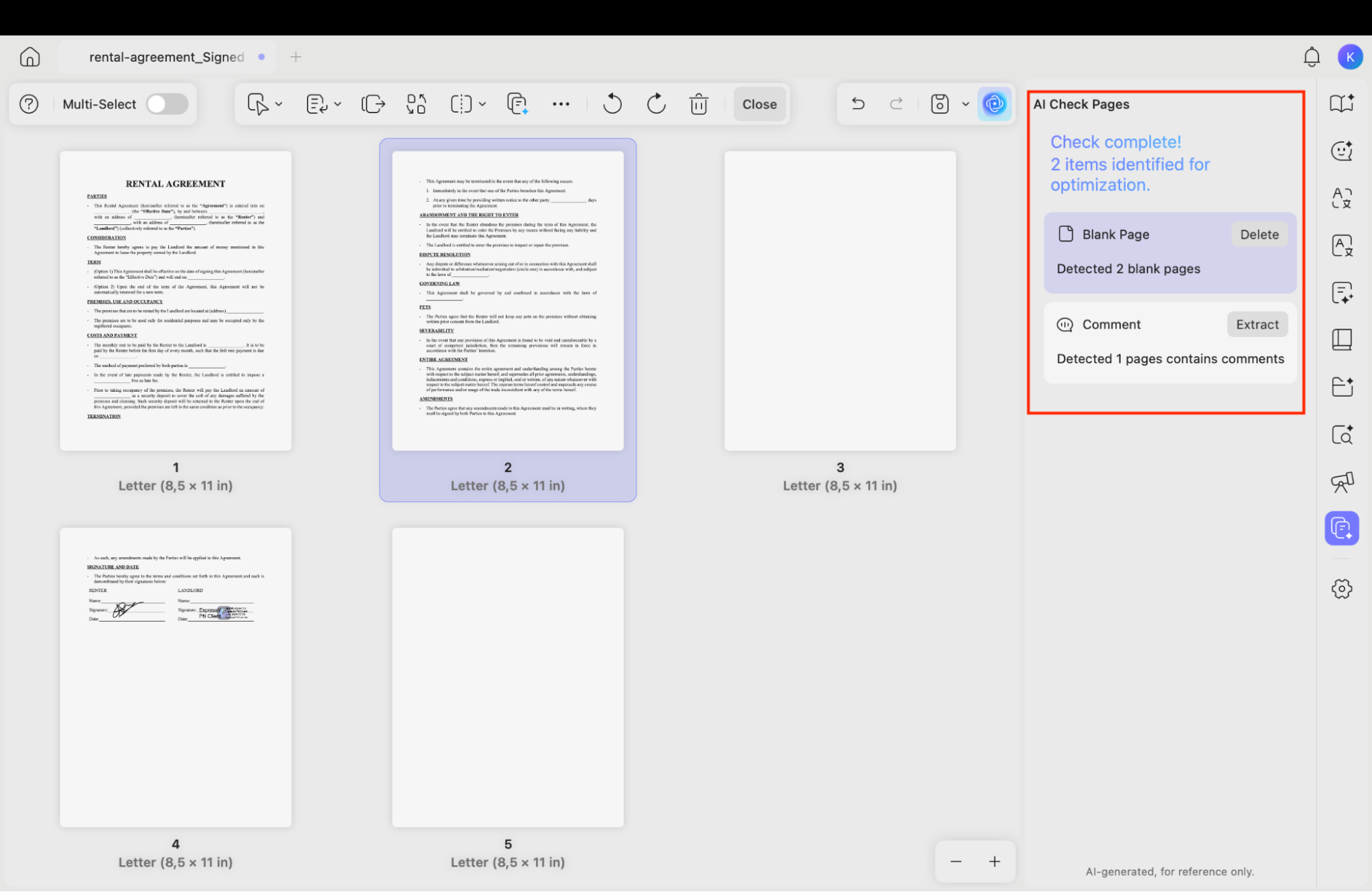 list of all check pages