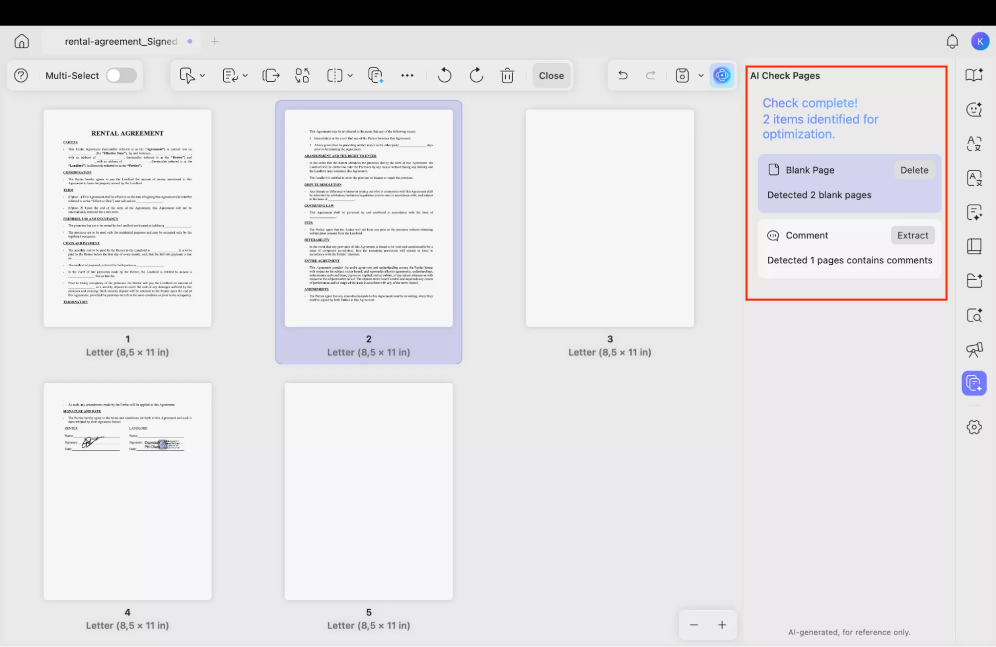 list of all check pages